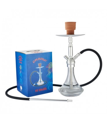 Narghilè Champ Marrakech in Vetro Trasparente 1 Tubo H.42 cm