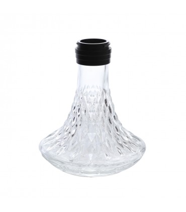 Narghilè Champ MALIK TIDDAS BASE in Vetro Trasparente e Metallo E 1 Tubo H.45CM