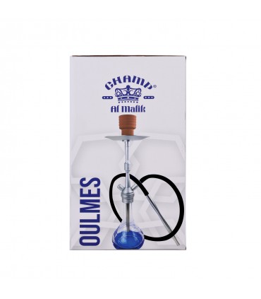 Narghilè Champ MALIK OULMES BASE in Vetro Trasparente e Metallo E 1 Tubo H.55CM