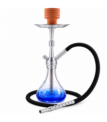 Narghilè Champ MALIK OULMES BASE in Vetro Trasparente e Metallo E 1 Tubo H.55CM