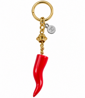 Corno Predan in Resina Fatto a mano Nikel con Gobbetto color argento interno confezionato in scatola da regalo