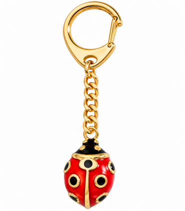 Portachiavi Coccinella Dorata Predan in metallo smaltato a mano confezionata in scatola da regalo