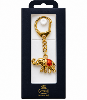 Portachiavi Elefante Nikel silver Smaltato Predan confezionato in scatola da regalo