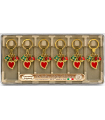 Corno Portafortuna In Metallo Artigianale e Smaltato a Mano CON BRILLANTINO  Quadrifoglio -COCCINELLA E CUORE Cartella da 6 pz.