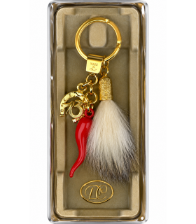 Corno Portafortuna in Metallo Artigianale e Smaltato a Mano CON PELO DI TASSO CONFEZIONATO IN ELEGANTE SCATOLA DA REGALO