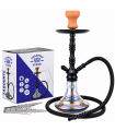 Narghilè Champ malik tabounte alu black BASE in Vetro Trasparente e Metallo 1Tubo H.51CM