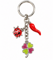 Corno+Coccinella+Fiore+Strass Predan IN METALLO SMALTATO A MANO in scatola da regalo