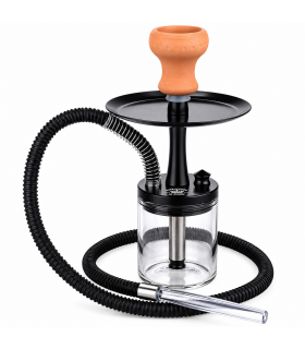 Narghilè Champ Deroua Black in Vetro e Alluminio 1 Tubo H.34 cm