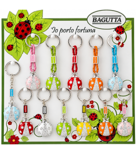 EXPO KIT  PORTACHIAVI BAGUTTA  COCCINELLA 14 PZ  ASSORTITI CONFEZIONATI SINGOLARMENTE CON SCATOLA E BUSTA DA REGALO   AK2209