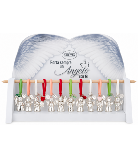 EXPO PORTACHIAVI BAGUTTA ANGELO E GANCIO SILICONE 12 PZ ASSORTITI CONFEZIONATI SINGOLARMENTE CON BUSTA DA REGALO AK2208