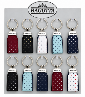 EXPO KIT PORTACHIAVI BAGUTTA INSERTO IN TESSUTO  12PZ ASSORTITI CONFEZIONATI SINGOLARMENTE CON SCATOLA E BUSTA DA REGALO AK2168