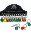 Portachiavi in Metallo a forma di quadrifoglio Cartella da 12 pz. colori assortiti