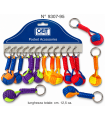 Portachiavi in Cordino intrecciato A FORMA DIPALLA CARTELLA DA 12 PZ. COLORI ASSORTITI