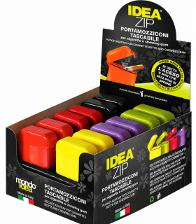 Portamozziconi Tascabile Idea ZIP IN PLASTICA RIGIDA conf. da 12 pz. assortito in 6 colori