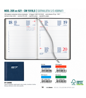 Agenda Giornaliera 2027 mis.11X16.5 Mod. CARIBE COLORE RUGGINE