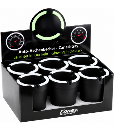 Posacenere da Auto in Plastica Expo da 6 pz. colore nero CON ILLUMINAZIONE AL BUIO