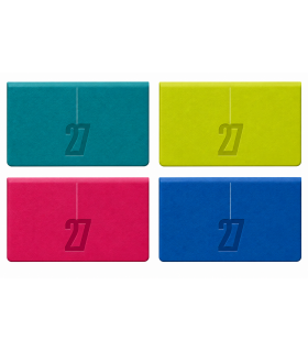 Agenda settimanale 2027 mis.8x15 ORIZZONTALE Mod. COPACABANA DISPONIBILE IN 4 COLORI (BLUETTE-VERDE CHIARO-FUCSIA-VERDE)