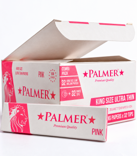 Cartina PALMER KING SIZE slim PINK + FILTRI IN CARTA CONF. DA 24 LIBRETTI CON 32 CARTINE E 32 FILTRI