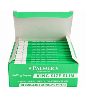 Cartina PALMER ORGANIC HEMP GREEN KS slim CONF. 50 LIBRETTI da 32 cartine