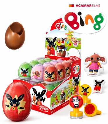 OVETTO DI CIOCCOLATO AL LATTE DOLFIN BING 20 GR. CON SORPRESA EXPO 24 PZ.