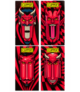 Cartina Clipper LUNGA PREMIUM LARGE DEMON + FILTRI IN CARTA conf.12 libretti da 32 cartine + 32 filtri CON 4 GRAFICHE