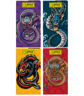 Cartina Clipper LUNGA PREMIUM DRAGONIST + FILTRI IN CARTA conf.12 libretti da 32 cartine + 32 filtri CON 4 GRAFICHE