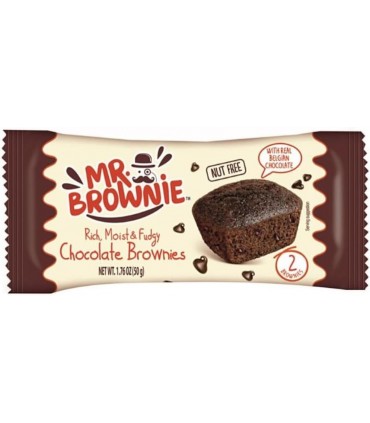 MERENDINA MR. BROWNIE  con gocce di cioccolato 50G CARTONE DA 30 PZ.