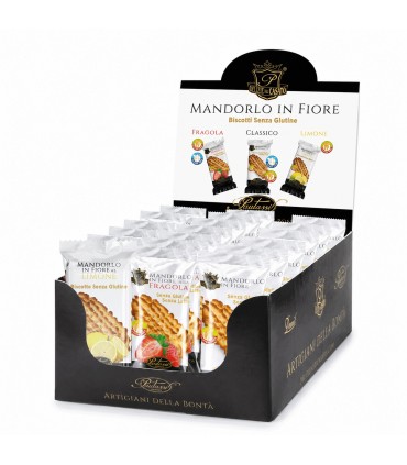 BISCOTTI ARTIGIANALI PAUTASSI 35gR SENZA GLUTINE EXPO DA 27 PZ. assortiti con 3 gusti FRAGOLA CLASSICO LIMONE