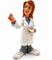 Caricature Mestieri in resina "La Farmacista Donna" H.16.5 cmConfezionata in scatola regalo