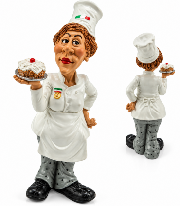 Caricature Mestieri in resina "Chef Donna" H.16 cm