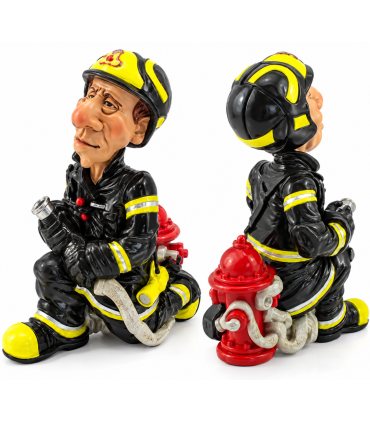 Caricature Mestieri "Il Vigile del Fuoco " H.15 cm