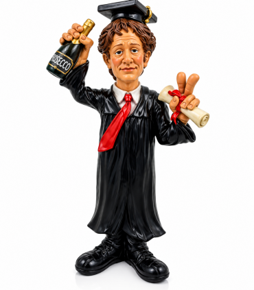 Caricatura Mestieri IN RESINA "IL LAUREATO" H.16 cm Confezionata in scatola regalo