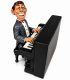 Caricatura Mestieri in resina "Il Pianista" H. 15 cm. Confezionata in scatola regalo