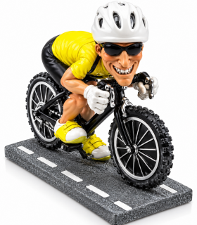 Caricature Mestieri in resina "Il Ciclista in Maglia gialla" H. 15 cm Confezionata in scatola regalo