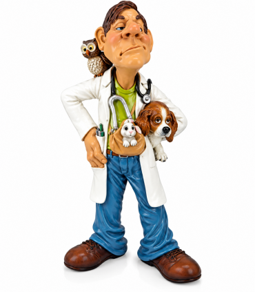 Caricature Mestieri in resina "Il Veterinario" H. 15 cm Confezionata in scatola regalo