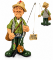 Caricature Mestieri "Il Pescatore" H. 15 cm Confezionata in scatola regalo