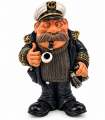 Caricature Mestieri IN RESINA  "IL CAPITANO CON PIPA" H. 16 cm