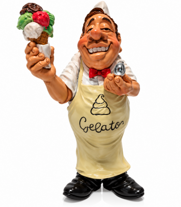 Caricature Mestieri in resina "Il Gelataio" H. 17 cm