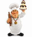 Caricature Mestieri in resina "Pasticciere" H. 15 cm
