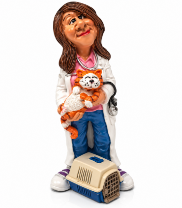 Caricature Mestieri in resina  "La Veterinaria" H. 15 cm