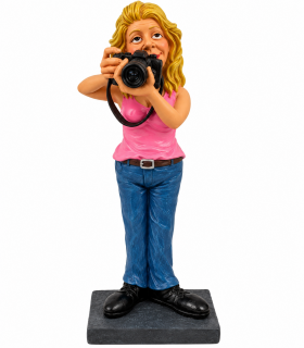 Caricature Mestieri IN RESINA "LA FOTOGRAFA FEMMINA" H. 15 cm