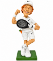 Caricatura Mestieri IN RESINA "CAMPIONE TENNIS DIVISA UFFICIALE BIANCA " H.15 cm