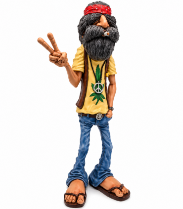 Caricatura Hippie IN RESINA "Peace Man" H.32 cm
