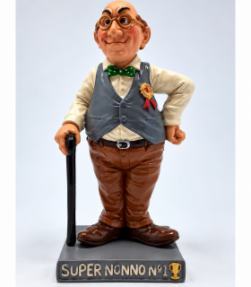 Caricature  "Super Nonno" H. 15 cm