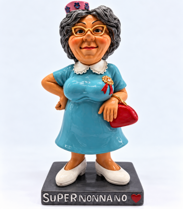 Caricatura IN RESINA "Super Nonna N.1" H.16 cm