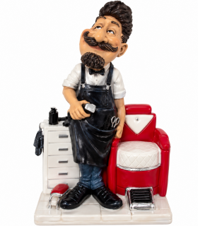 Caricatura Mestieri IN RESINA "THE BARBER SHOP " H. 17cm.