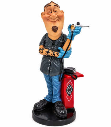 Caricature Mestieri IN RESINA "Il Tatuatore" H. 15 cm