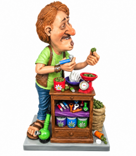 Caricature Big Mestieri IN RESINA "Erborista Droghiere" H. 25 cm