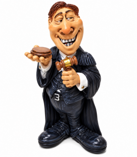 Caricature Mestieri in resina "il Giudice / avvocato " H. 15 cm