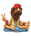 Caricatura Hippie Day in resina "Yoga Peace" H.18 cm